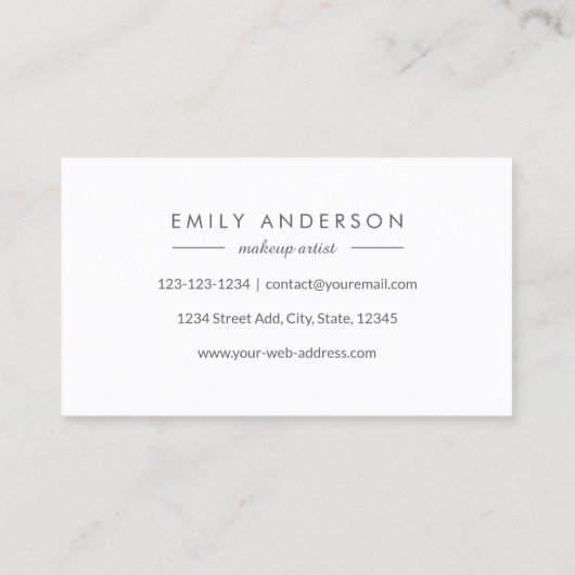 Elegant grijs en zilver marmer visitekaartje (Achterkant)