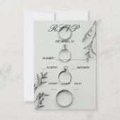 Elegant grijs en zwart bruiloft reactie Kaart (Voorkant)