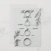 Elegant grijs en zwart bruiloft reactie Kaart (Voorkant / Achterkant)