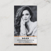 Elegant grijs en zwart sociaal portret visitekaartje (Achterkant)