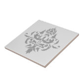 Elegant Grijs Enig Damaskontwerp Tegeltje (Zijkant)