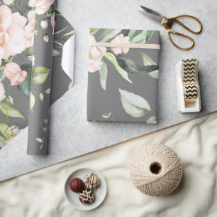 Elegant grijs eucalyptus groen bruiloft cadeaupapier
