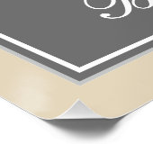 Elegant, grijs, Faux Gold 19th Birthday + naam Perfect Poster (Hoek)