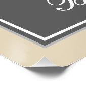 Elegant, grijs, Faux Gold 76th Birthday + naam Perfect Poster (Hoek)