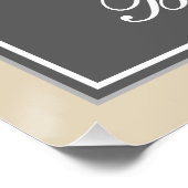 Elegant, grijs, Faux Gold 85th Birthday + naam Poster (Hoek)