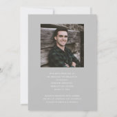 Elegant grijs foto Afstuderen Aankondiging (Achterkant)