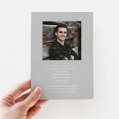 Elegant grijs foto Afstuderen Aankondiging