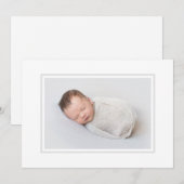 Elegant grijs foto geboorte aankondiging (Voorkant / Achterkant)