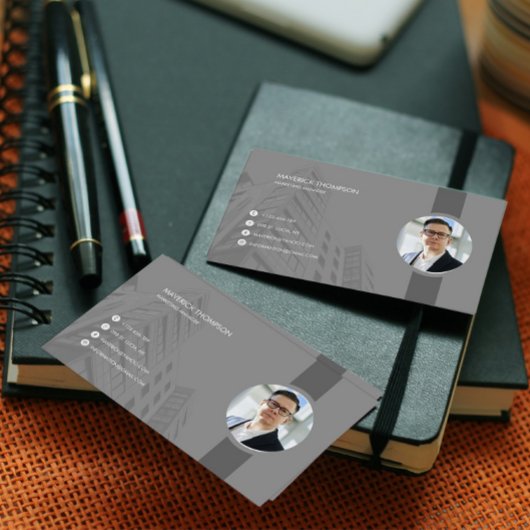 Elegant grijs foto Visitekaartje