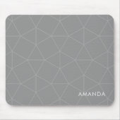 Elegant grijs geometrisch patroon met aangepaste n muismat (Voorkant)