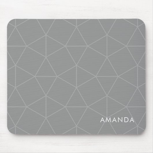 Elegant grijs geometrisch patroon met aangepaste n muismat (Voorkant)