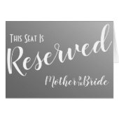 Elegant Grijs Gereserveerd Zitting Trouwbord (Voorkant Horizontaal)