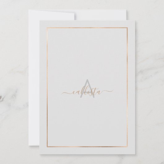 Elegant Grijs Goud Confetti Border Verjaardag Kaart (Achterkant)