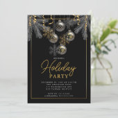 Elegant Grijs Goud Kerstfeest Kaart (Staand voorkant)