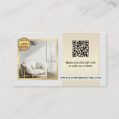 Elegant Grijs Goud Meubilair of Binnenhuisontwerp Visitekaartje (Achterkant)