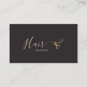 Elegant Grijs Goud Schaar Kapper Haarsalon Afsprakenkaartje (Voorkant)