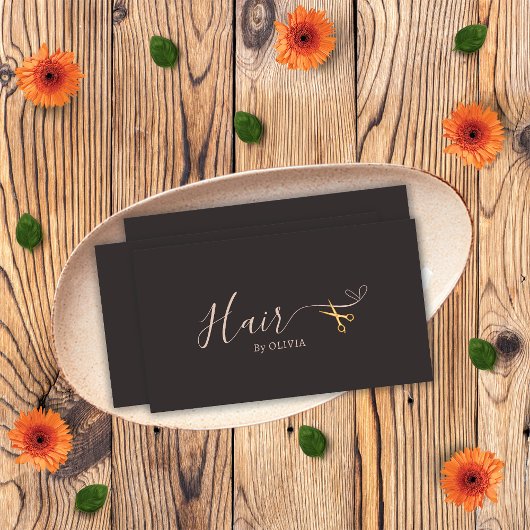 Elegant Grijs Goud Schaar Kapper Haarsalon Afsprakenkaartje