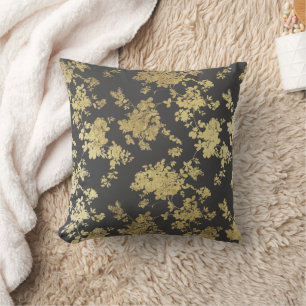 Elegant grijs goud shabby  chic floral kussen