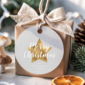 Elegant Grijs Goud Ster Kerstmis Bedankjes Labels