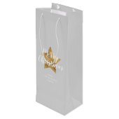 Elegant Grijs Goud Ster Vrolijk Kerstfeest Wijn Cadeautas (Achterkant Gekanteld)
