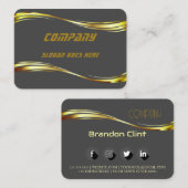 Elegant grijs - goudprofessioneel visitekaartje (Voorkant / Achterkant)