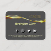 Elegant grijs - goudprofessioneel visitekaartje (Achterkant)