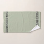 Elegant Grijs Grieks Patroon op Sage Green Bad Handdoek (Handdoek)