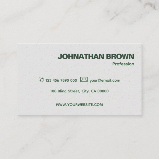 Elegant Grijs Groen Classic Eenvoudig met Merk Log Visitekaartje (Achterkant)