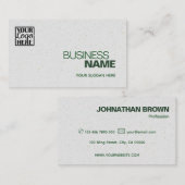 Elegant Grijs Groen Classic Eenvoudig met Merk Log Visitekaartje (Voorkant / Achterkant)