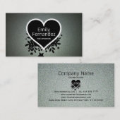 Elegant grijs groen glitter visitekaartje (Voorkant / Achterkant)