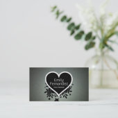 Elegant grijs groen glitter visitekaartje (Staand voorkant)