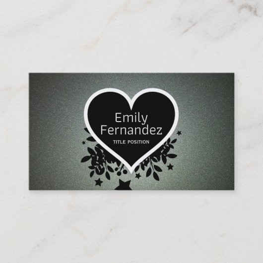 Elegant grijs groen glitter visitekaartje (Voorkant)