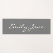 Elegant grijs handgeschreven scriptnaam Aangepast Yogamat (Voorkant (horizontaal))