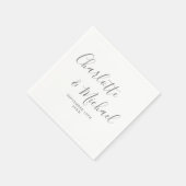 Elegant Grijs Handtekening Script Bruiloft Servet (Hoek)