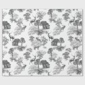 Elegant  Grijs Herten Fox Country Toile Cadeaupapier (Vlak)
