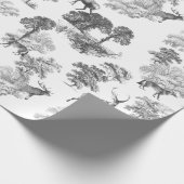 Elegant  Grijs Herten Fox Country Toile Cadeaupapier (Hoek)