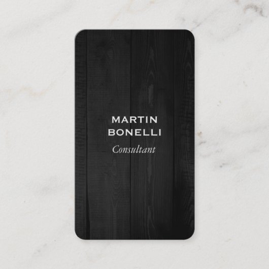 Elegant grijs hout Plain Modern minimalistisch Visitekaartje (Voorkant)