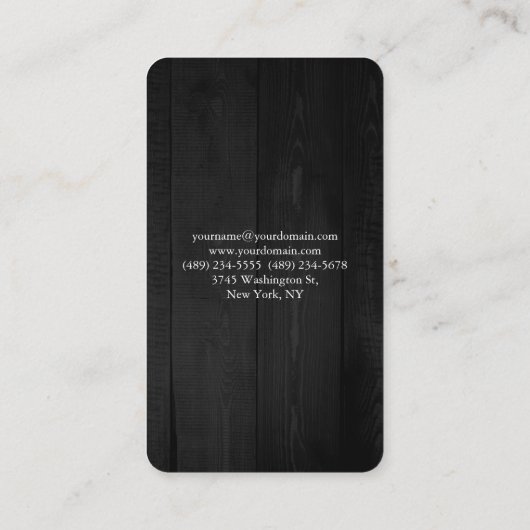 Elegant grijs hout Plain Modern minimalistisch Visitekaartje (Achterkant)