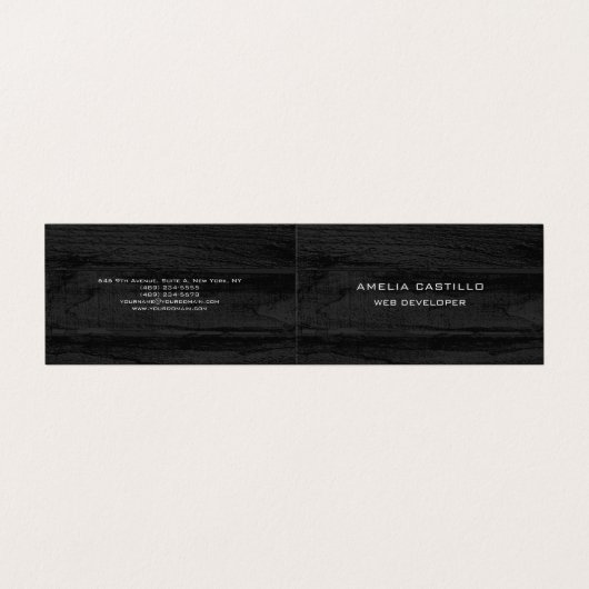 Elegant grijs houten ontwerp minimalistisch modern visitekaartje (Buitenkant ongevouwen)