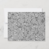 Elegant  Grijs Jasmijn Bloemen Botanisch Notitiekaartje (Achterkant)