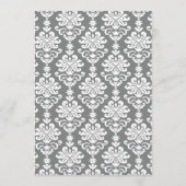 Elegant grijs kalligrafie script bruiloft menu (Achterkant)