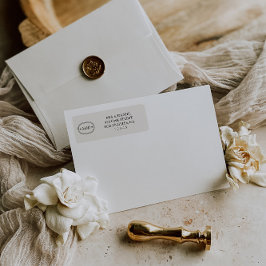 Elegant Grijs Klassiek Chic Monogram Retouradres Etiket