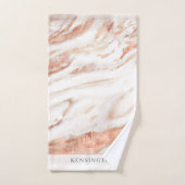 Elegant Grijs Koper Roos Gouden Folie Marmer Monog Bad Handdoek (Handdoek)