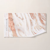 Elegant Grijs Koper Roos Gouden Folie Marmer Monog Bad Handdoek (Handdoek)
