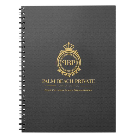 Elegant grijs kunstleder Aangepaste Logo Notitieboek (Voorkant)