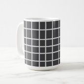 Elegant Grijs Kwadraterend Wit Koffiemok (Voorkant links)
