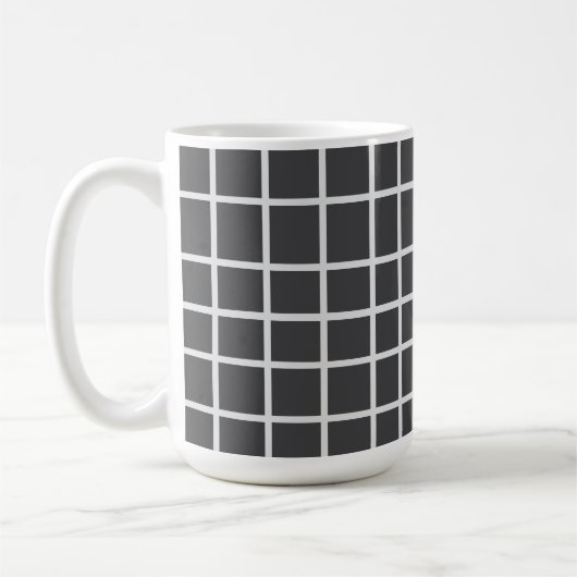 Elegant Grijs Kwadraterend Wit Koffiemok (Links)