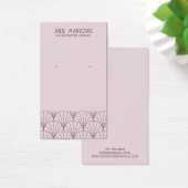Elegant Grijs Lavendel Fan Patroon Oorbel Display Visitekaartje (Bureau)