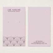 Elegant Grijs Lavendel Fan Patroon Oorbel Display Visitekaartje (Voorkant /achterkant)