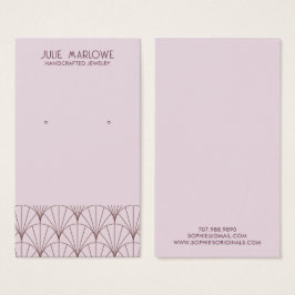 Elegant Grijs Lavendel Fan Patroon Oorbel Display Visitekaartje